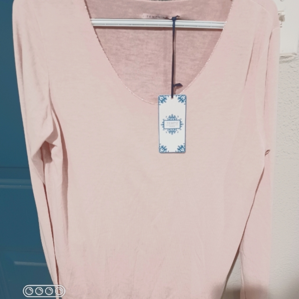 Tempo Paris blouse, pink, size large